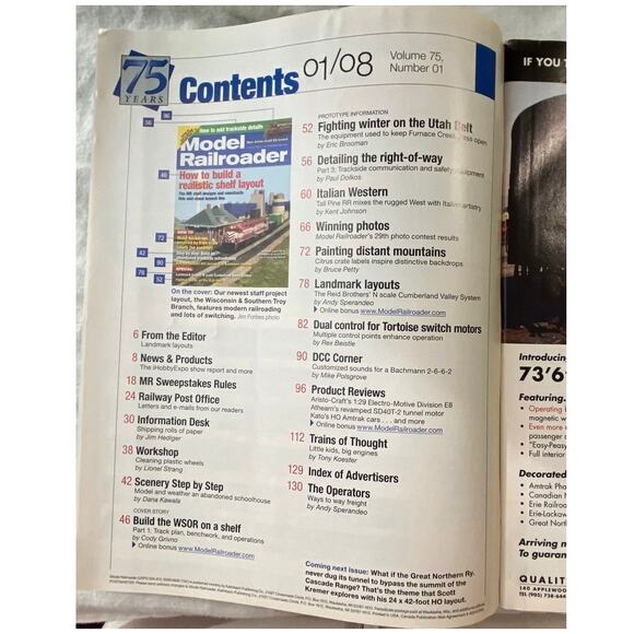 Lot 4 Model Railroader January to April 2008 Magazine Train Collect Layout Scale - Picture 4 of 11